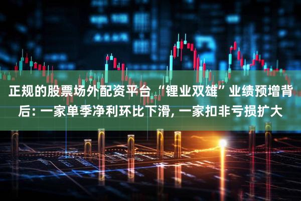 正规的股票场外配资平台 “锂业双雄”业绩预增背后: 一家单季净利环比下滑, 一家扣非亏损扩大